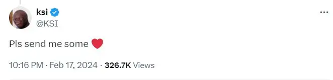 KSI appeared to support his fellow YouTuber.