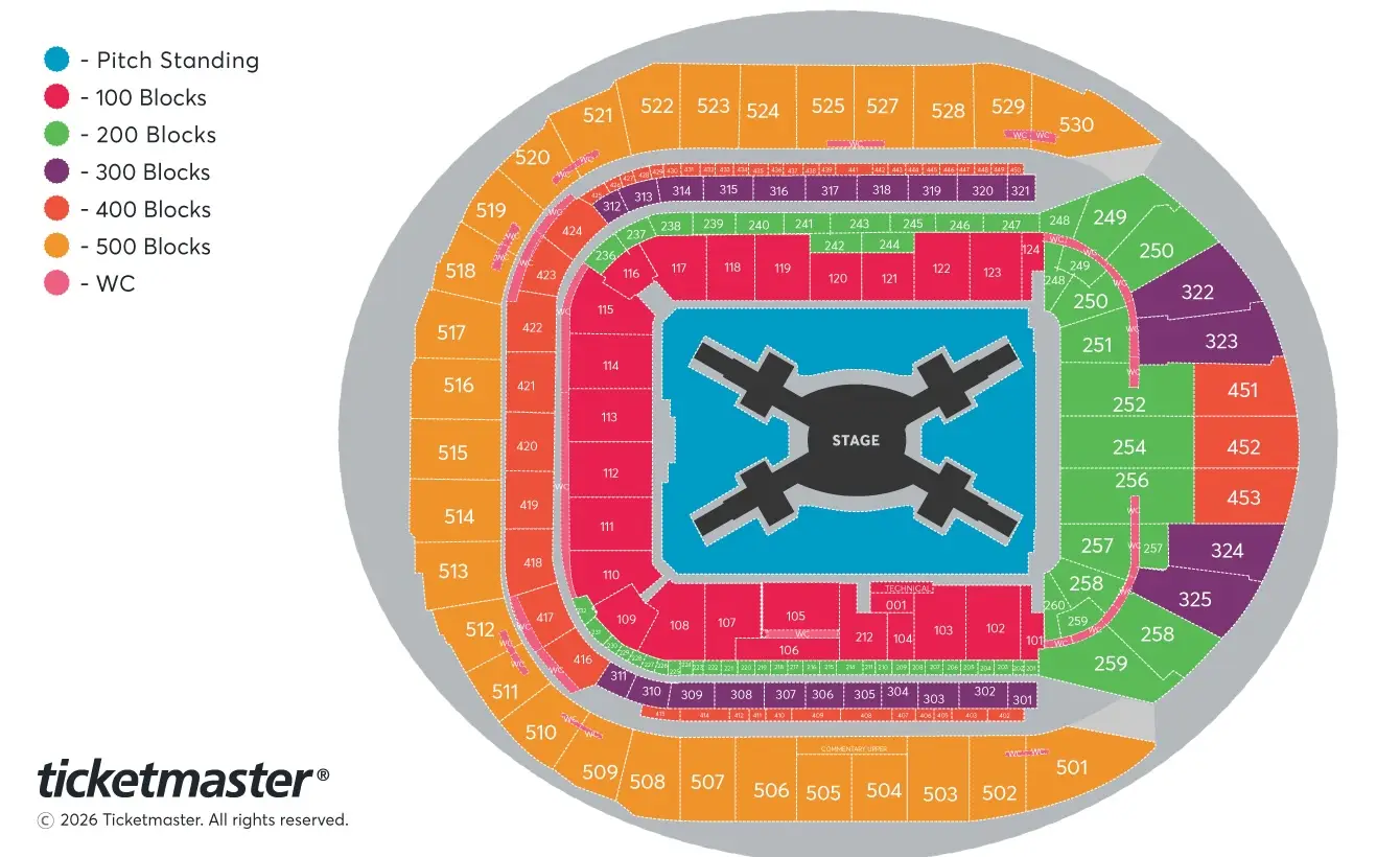 The Tottenham Hotspur Stadium seating plan has been revealed (Ticketmaster)