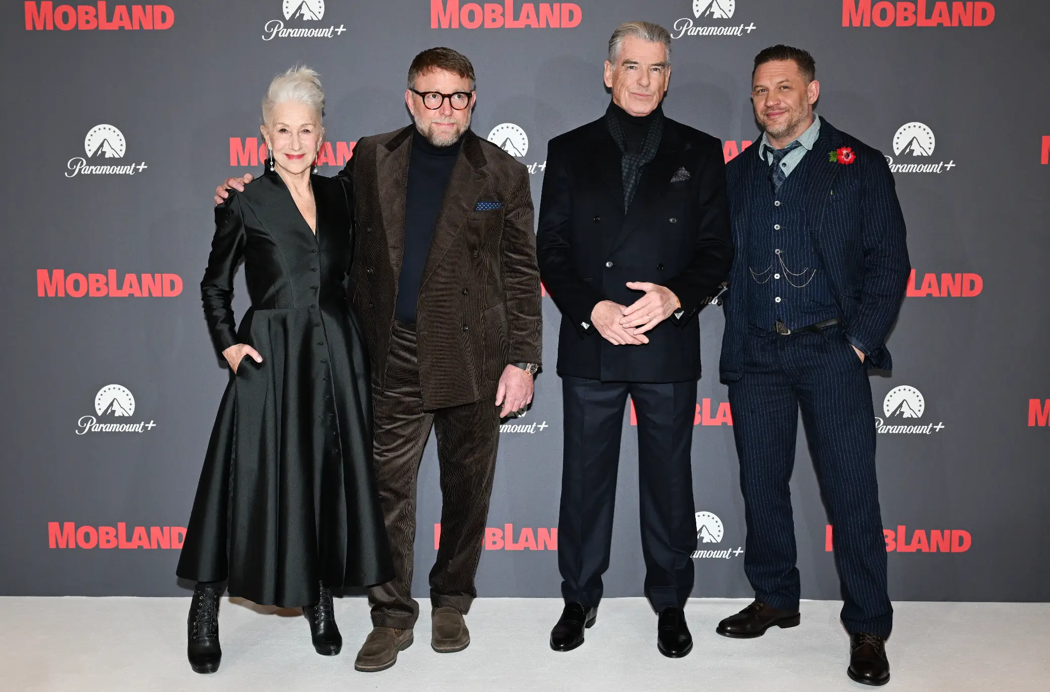 MobLand's trio of stars with Guy Ritchie, an EP on the show (Shane Anthony Sinclair/Getty Images for Paramount Plus)