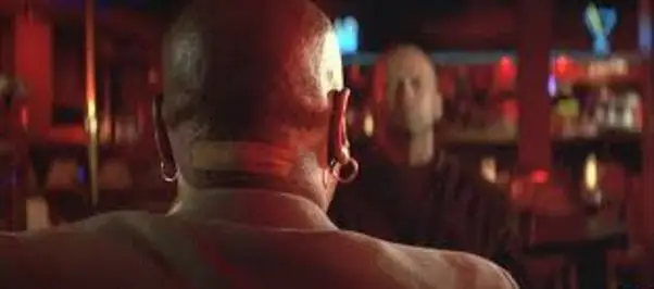 Wallace's neck has a band aid on it, which some think point to the soul theory. (Miramax)