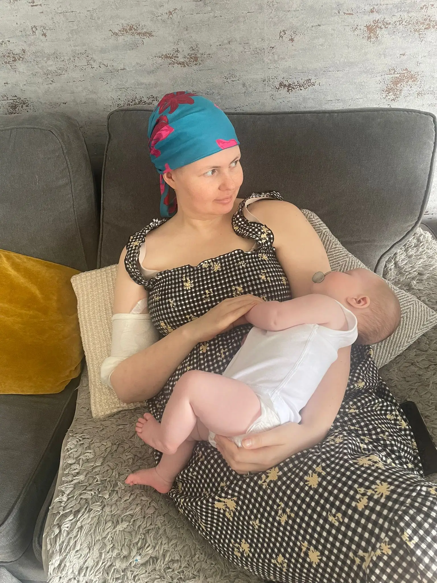 Rebecca was diagnosed just days after giving birth (PA)