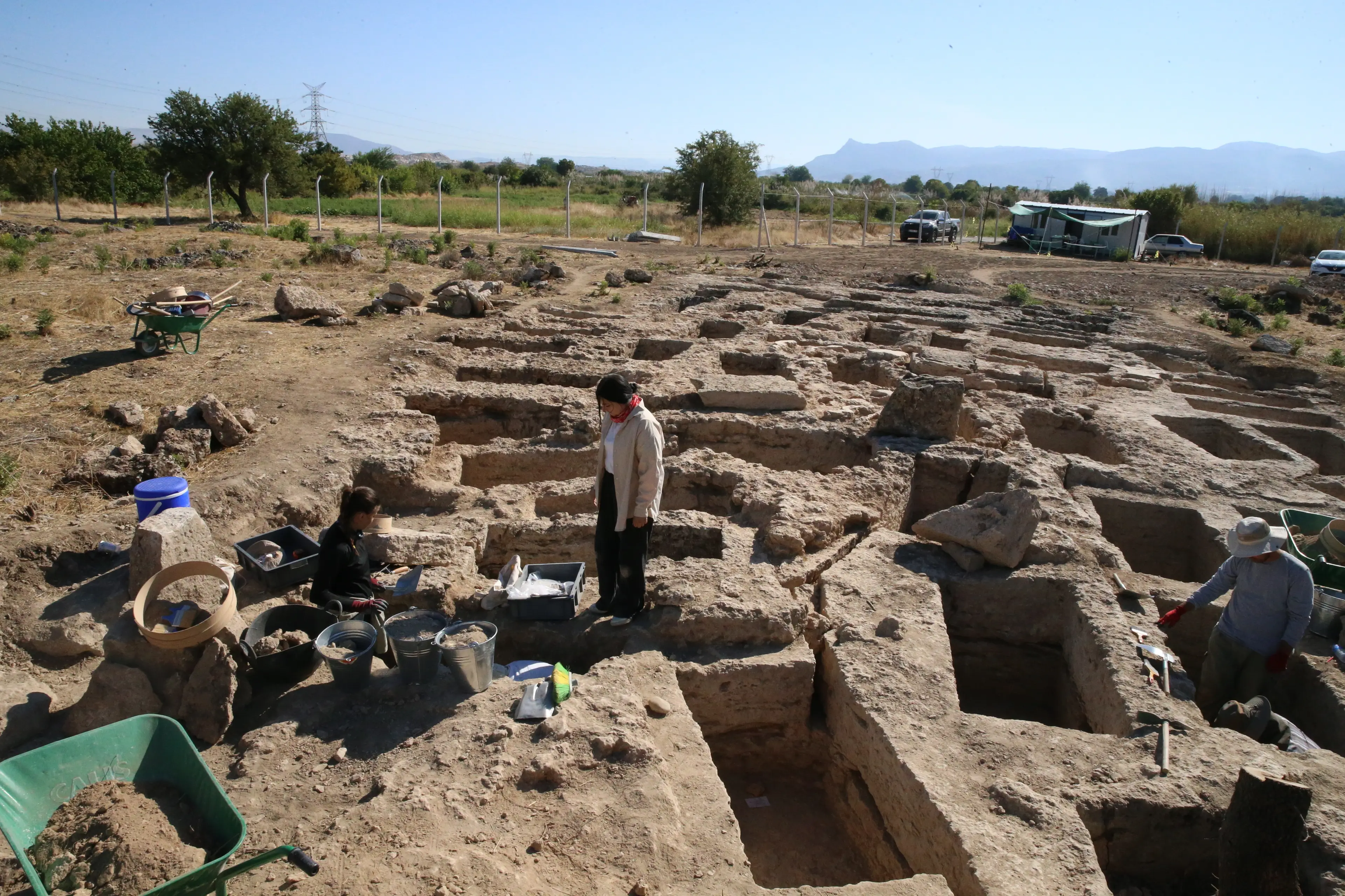 The tombs contained human skeletons (Sebahatdin Zeyrek/Anadolu via Getty Images)
