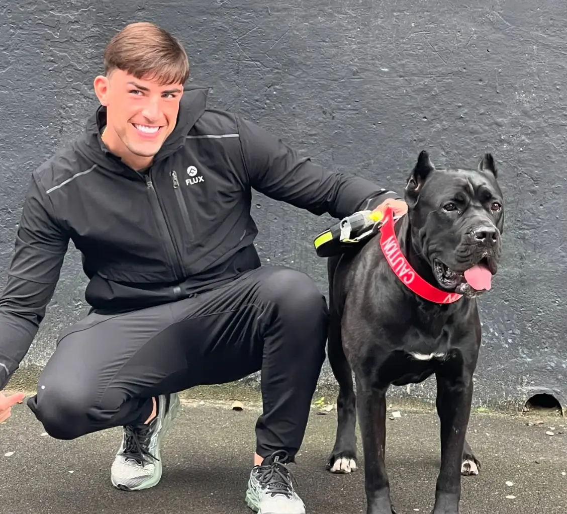 Jack Fincham and his dog, the Cane Corso called Elvis (Instagram/@Jack_charlesf)