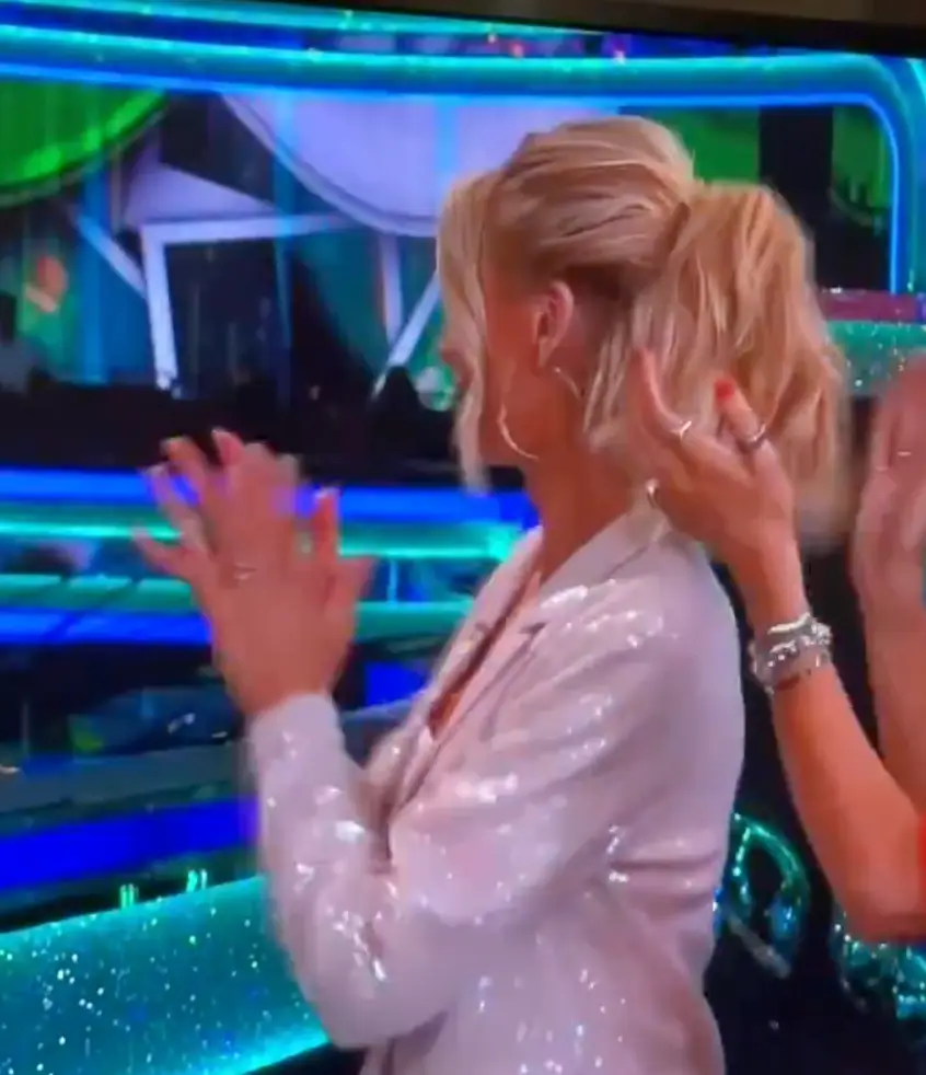 Strictly viewers have pointed out Tess Daly doing a 'fake' clap on the show (BBC)