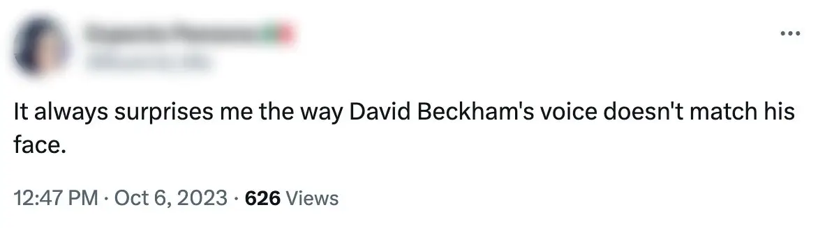 One person said David's voice 'doesn't match' his face.