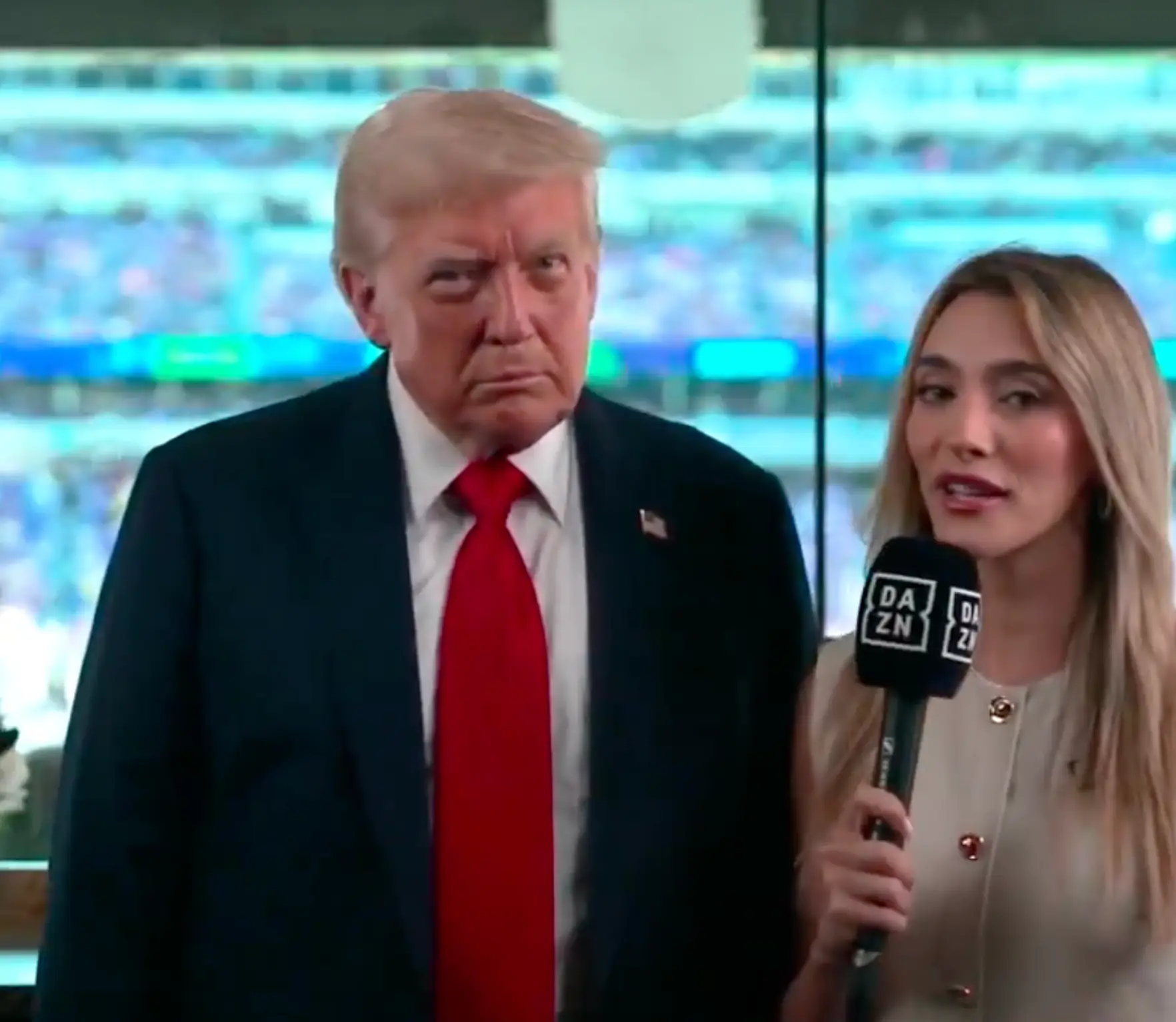 Trump's interview with Emily Austin has ruffled feathers online (DAZN)