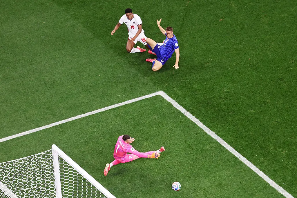 Jude Bellingham scord England's third goal two minutes into the second half (Stacy Revere/Getty Images)