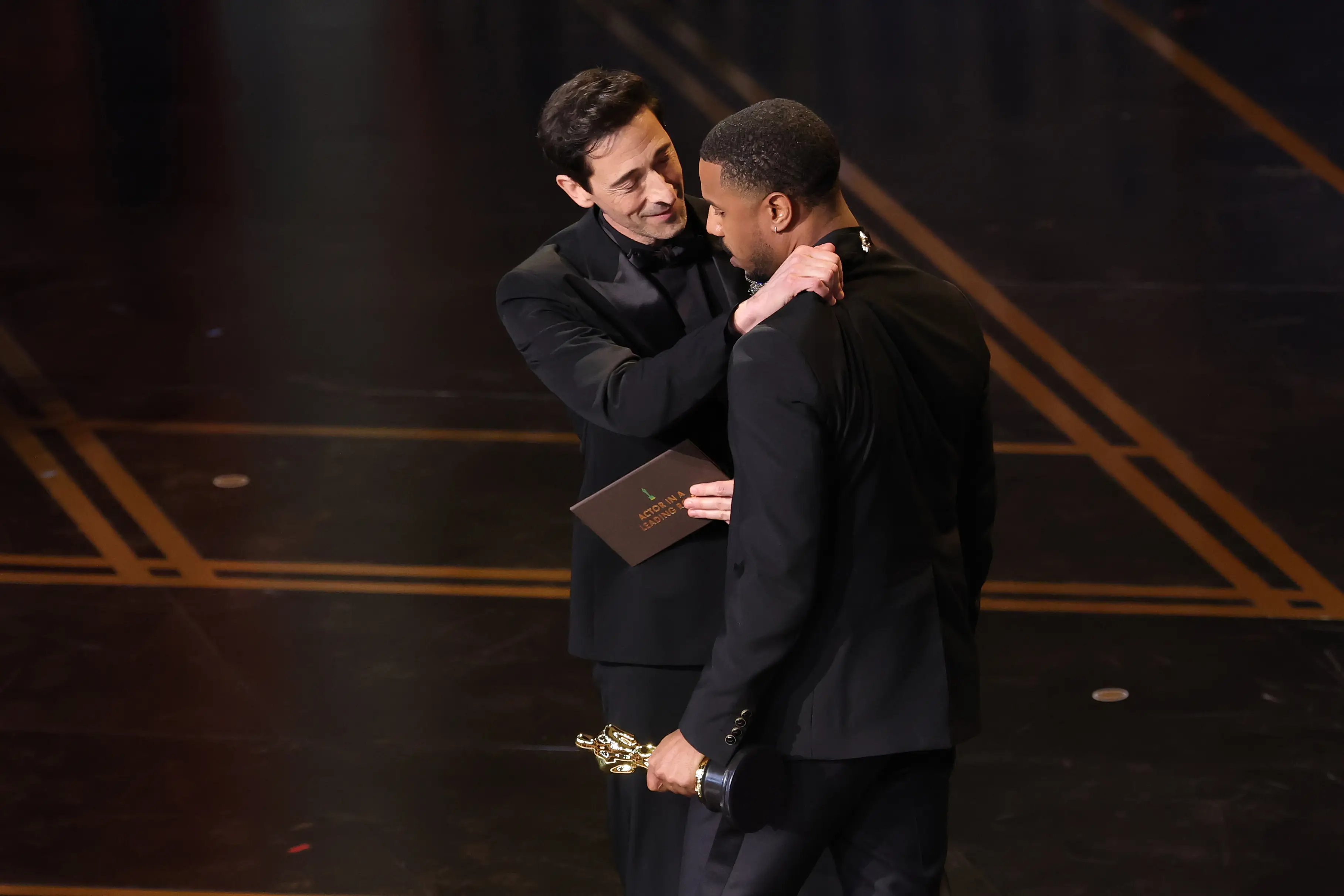 Adrien Brody handed Michael B Jordan his Best Actor award (Kevin Winter/Getty Images)