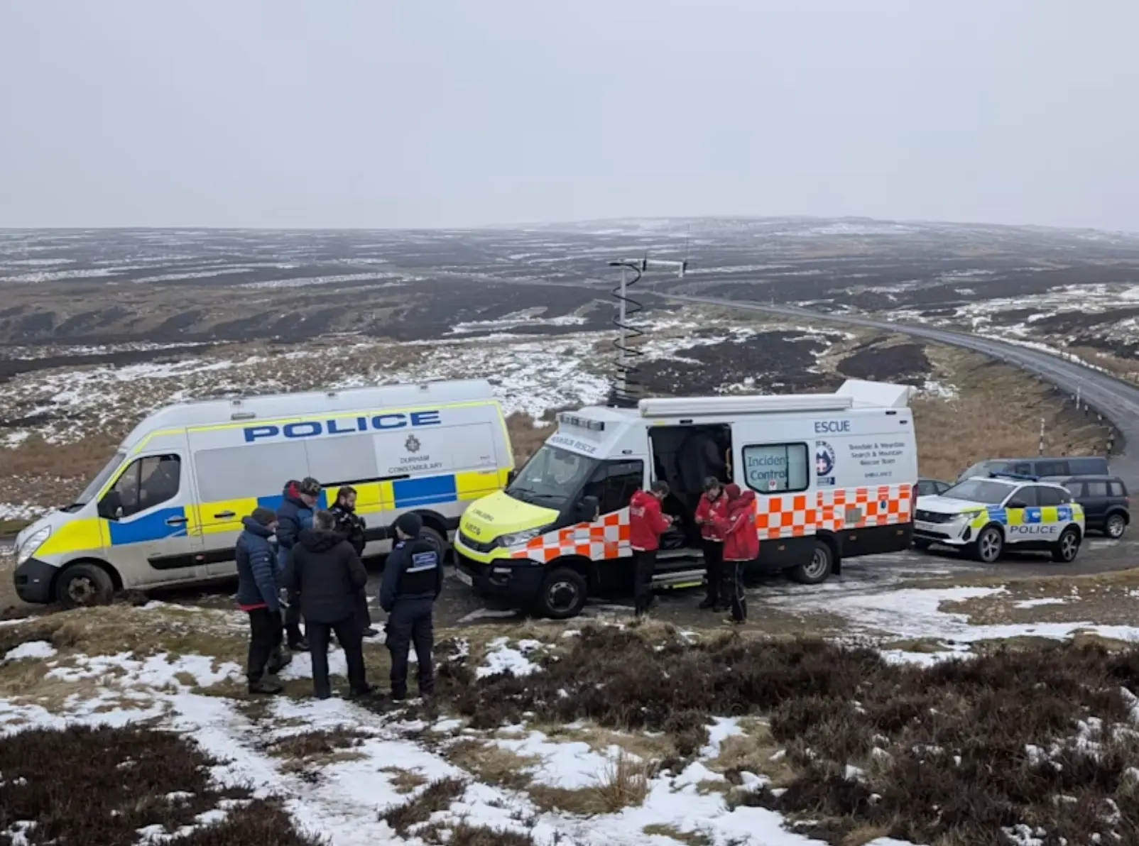 Search teams in the area where the 23-year-old went missing (Teesdale and Weardale Search and Mountain Rescue Team)