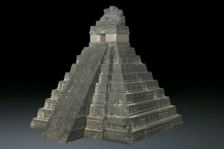 Here's what one of the Mayan pyramids may have looked like back in the day (YouTube/BBC News)