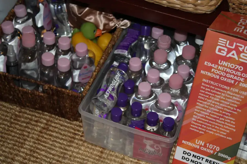 Baby oil was found during the raid (DOJ)