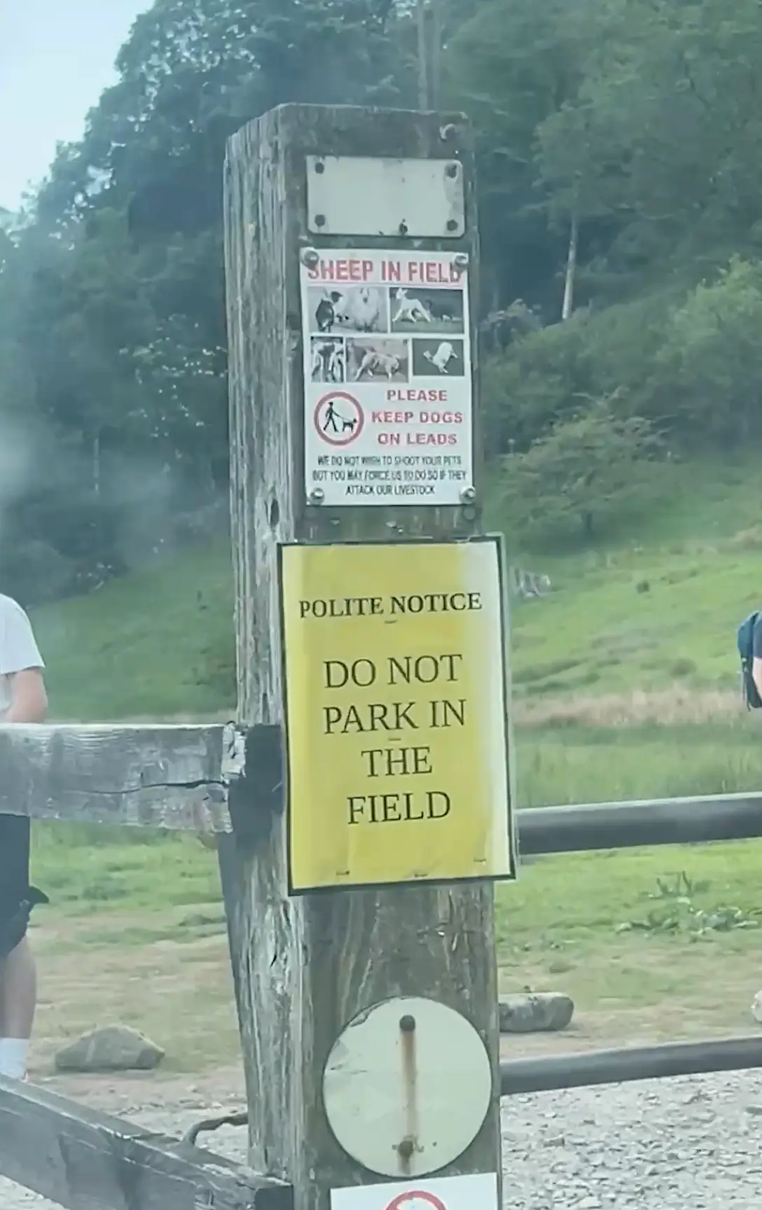 Dylan Wakley filmed the aftermath after cars supposedly illegally parked on farmland (SWNS)