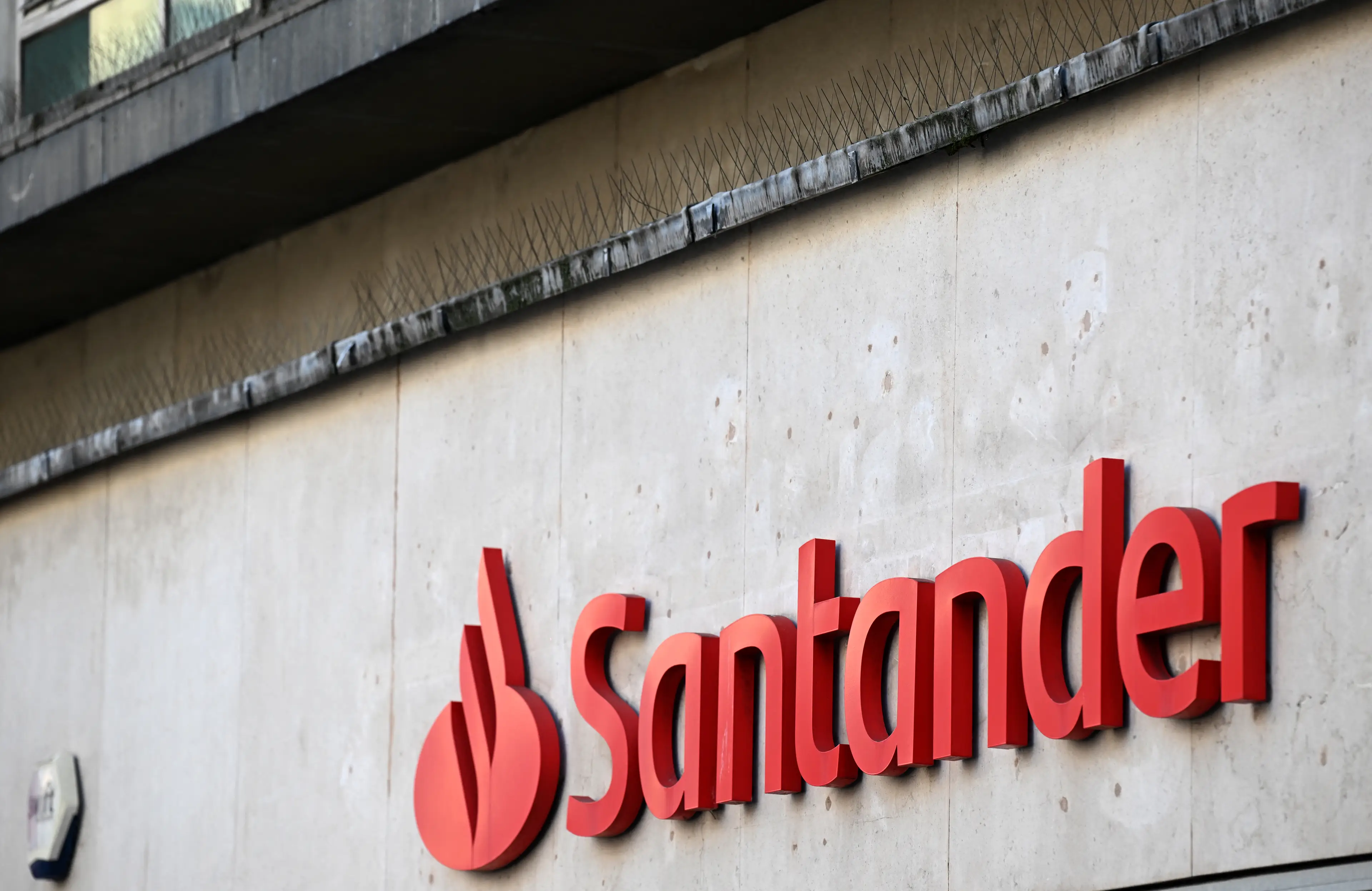 Santander bank logo in Liverpool (PAUL ELLIS/AFP via Getty Images)