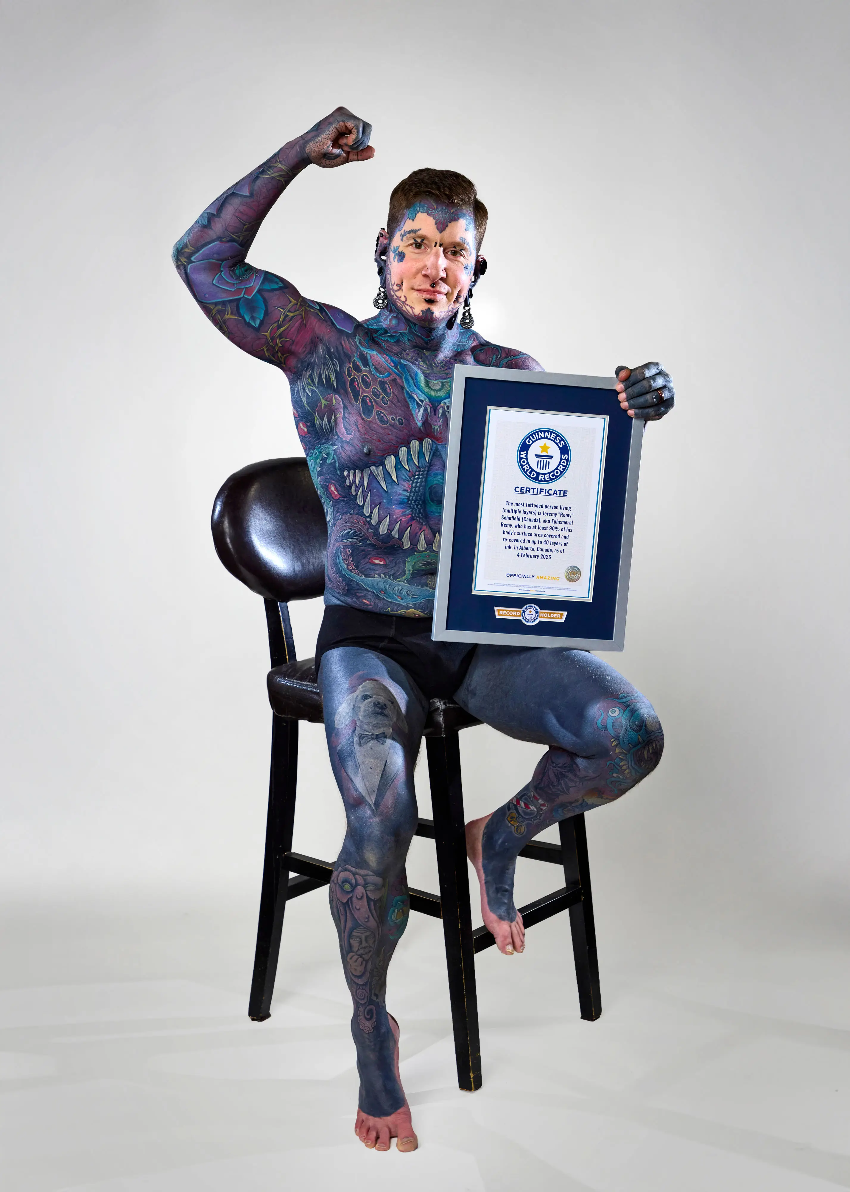 Remy celebrating with his World Record (Guinness World Records)