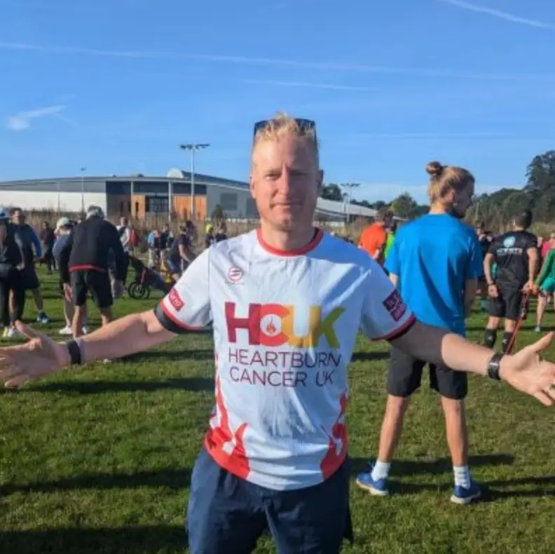 The 40-year-old was devastated by the cancer diagnosis (Heartburn Cancer UK)