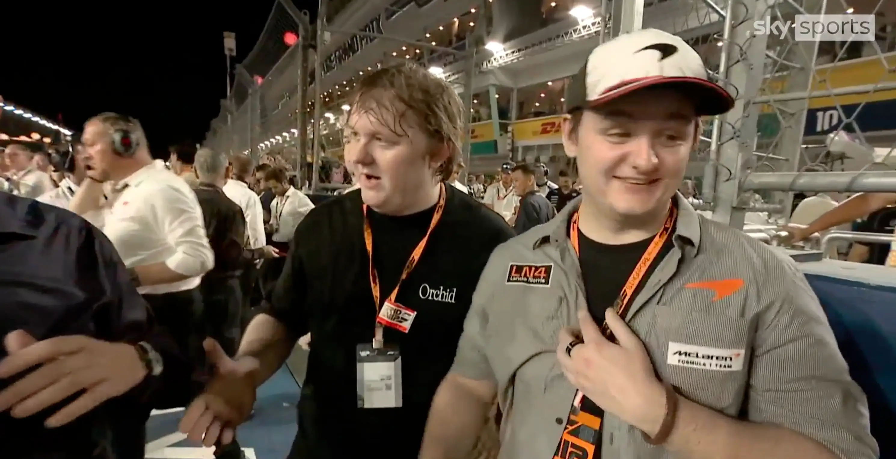 Brundle left the singer hanging (Sky Sports)