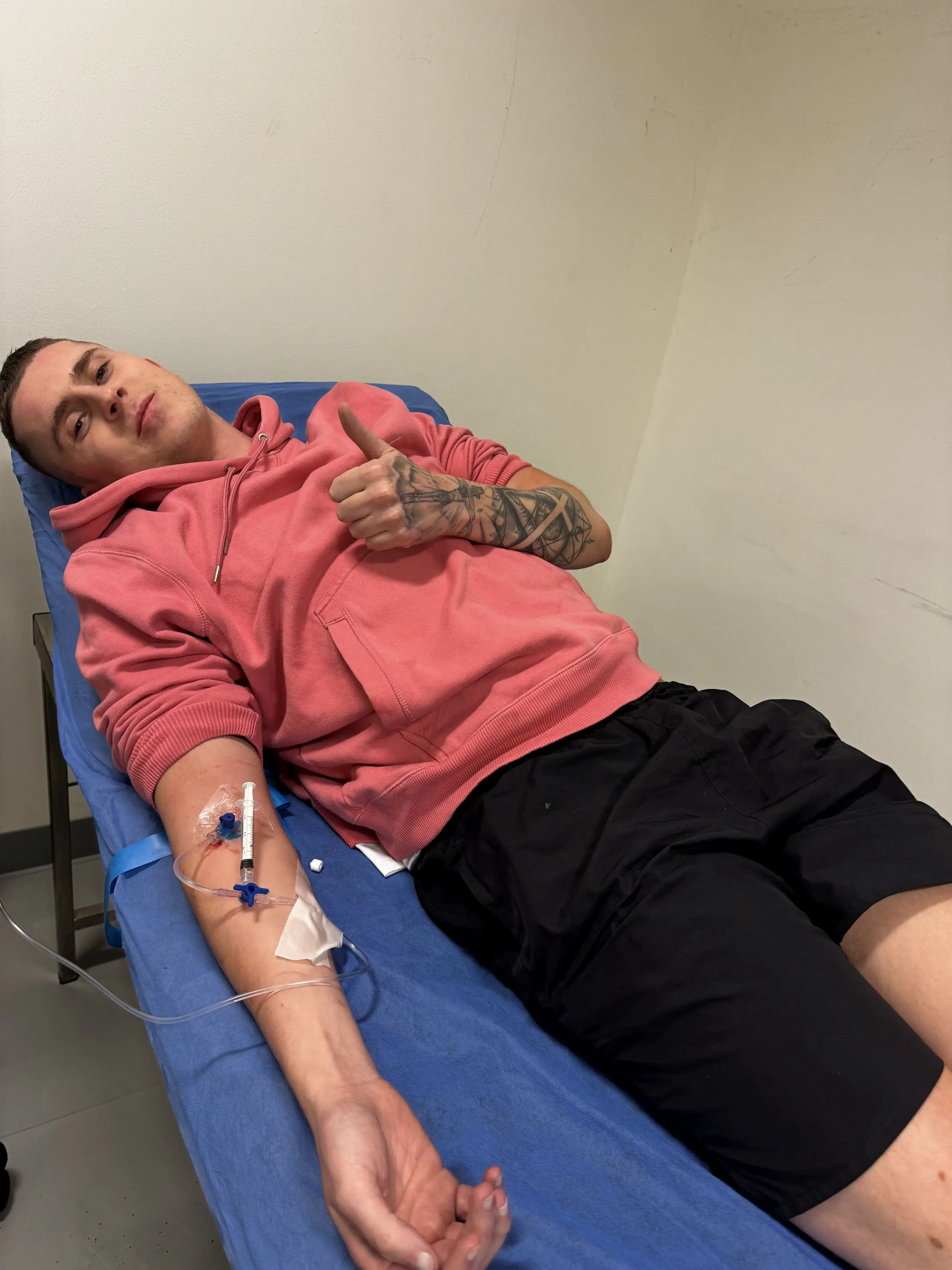 He says he was so dehydrated he couldn't lift his head up. (Kennedy News and Media)