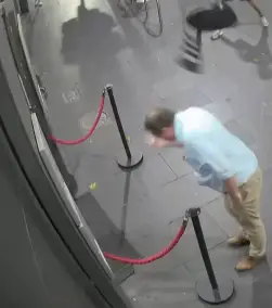 It seems the man accidentally threw the chair at his friend (YouTube/7News Australia)