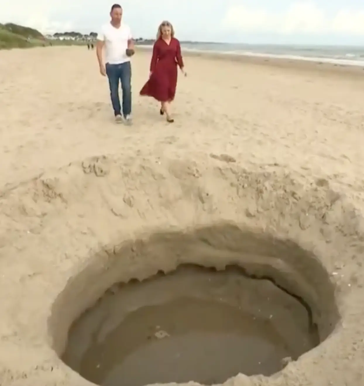 Local residents believed the hole was the 'aftermath of a cosmic event'.