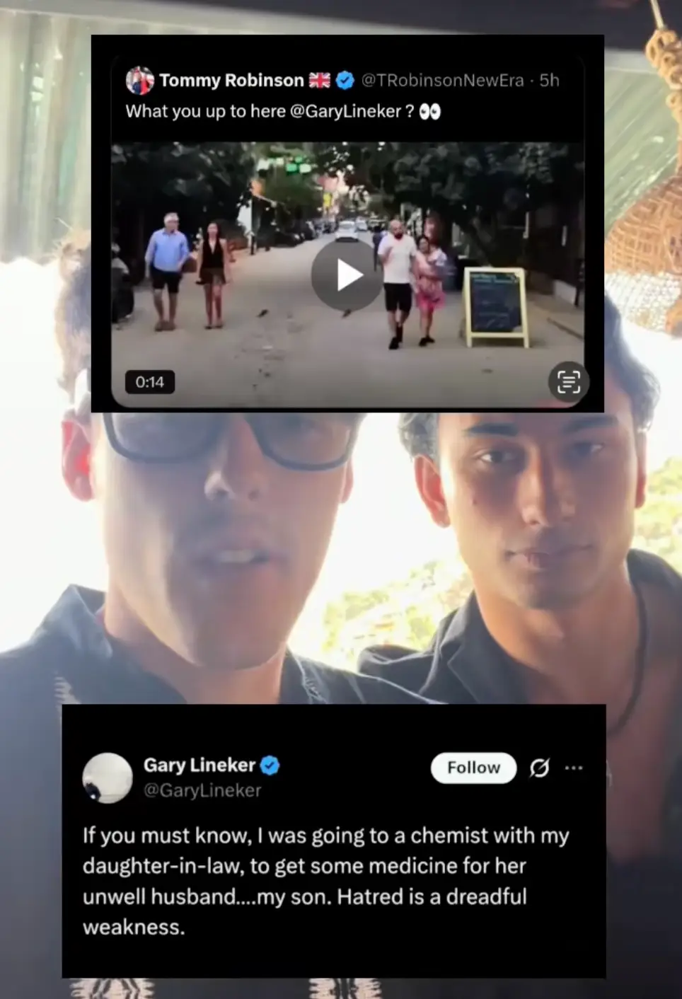 The lads have since clarified that they didn't intend for the 'innocent' interaction to go viral (TikTok/@theraybandits)