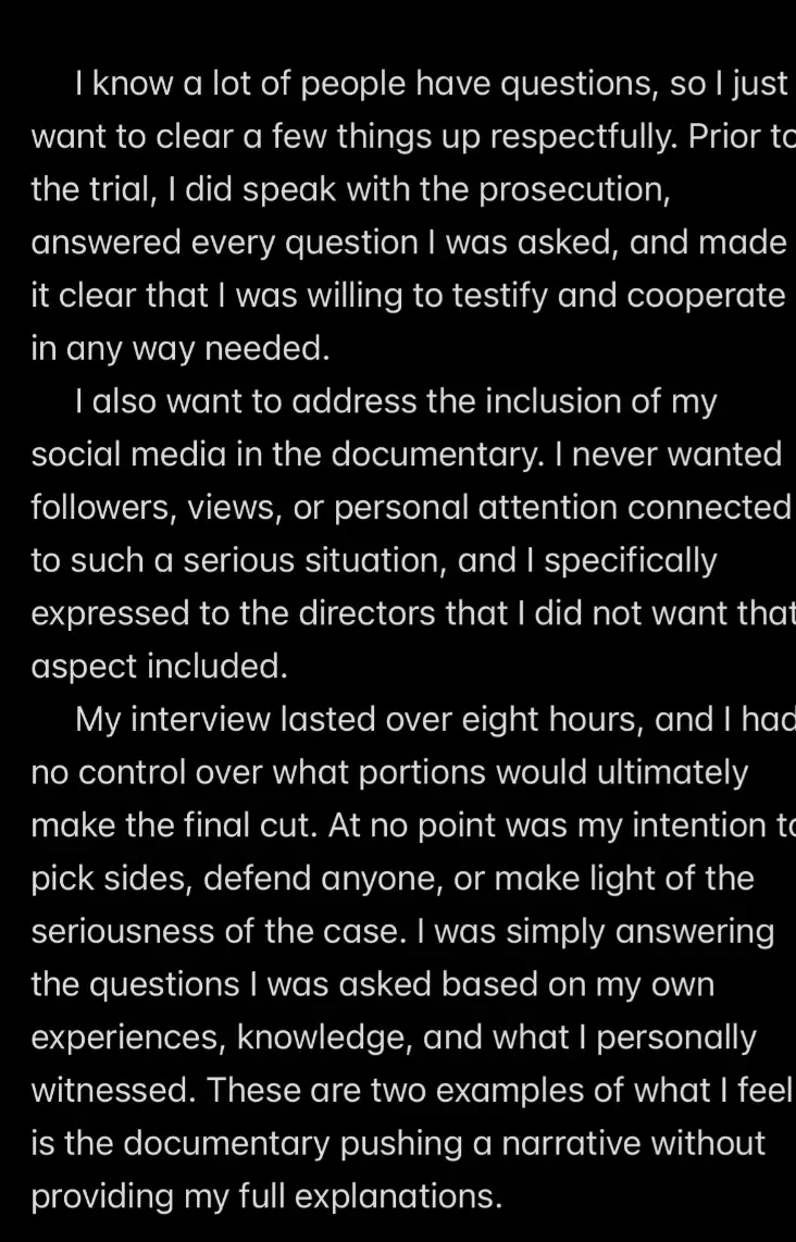 Rosie Graham put this statement out on her TikTok story (TikTok)