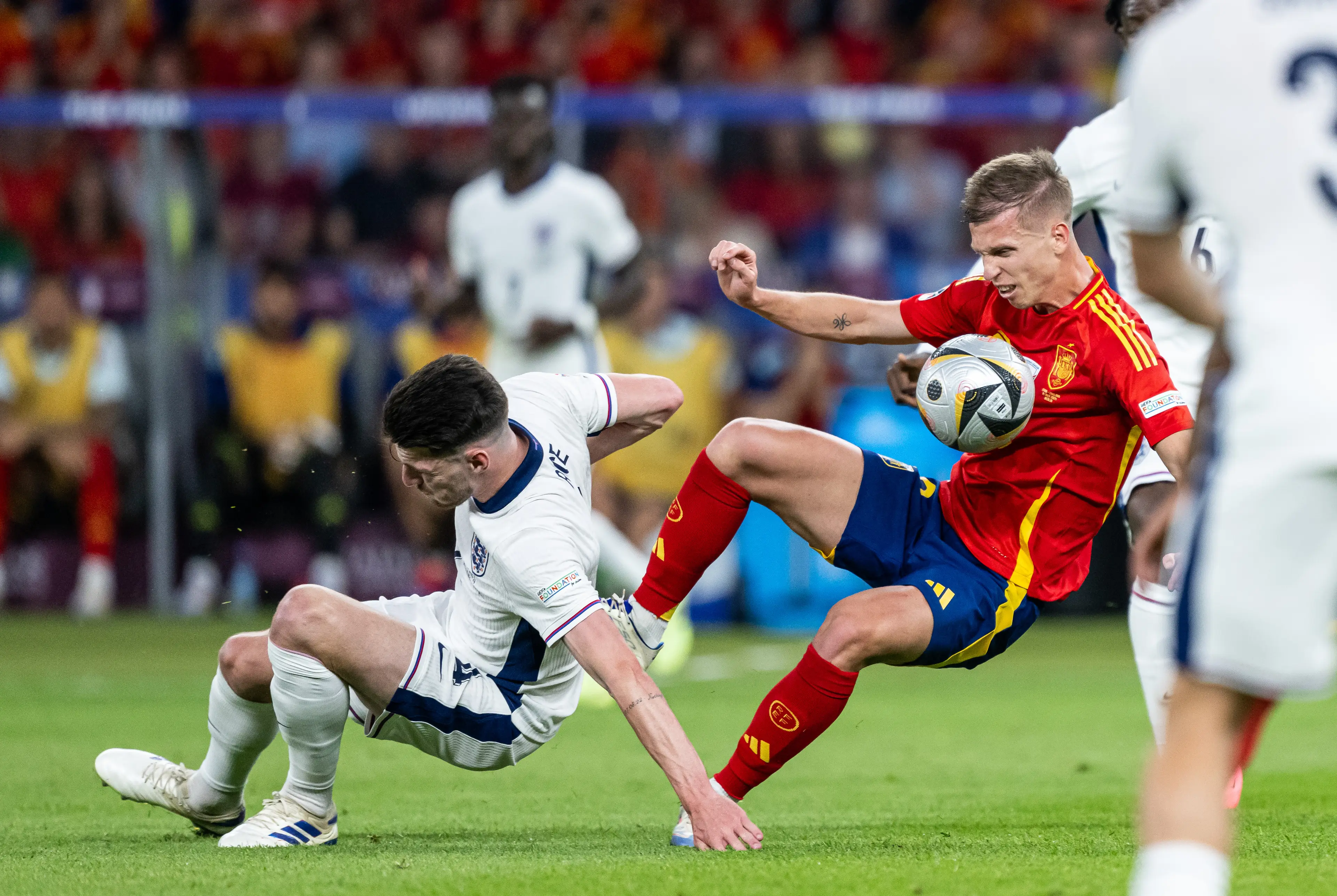 Dani Olmo is also on three goals at Euro 2024. (Edith Geuppert - GES Sportfoto/Getty Images)