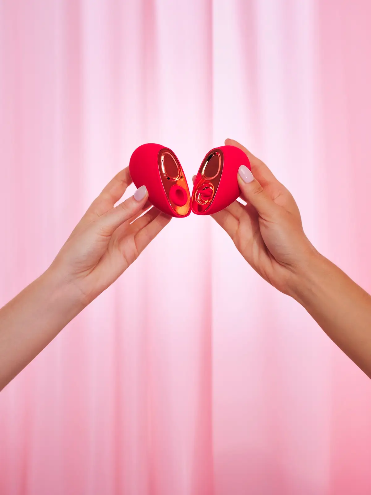 The heart-shaped silicone toy comes apart to reveal two parts (Lovehoney)