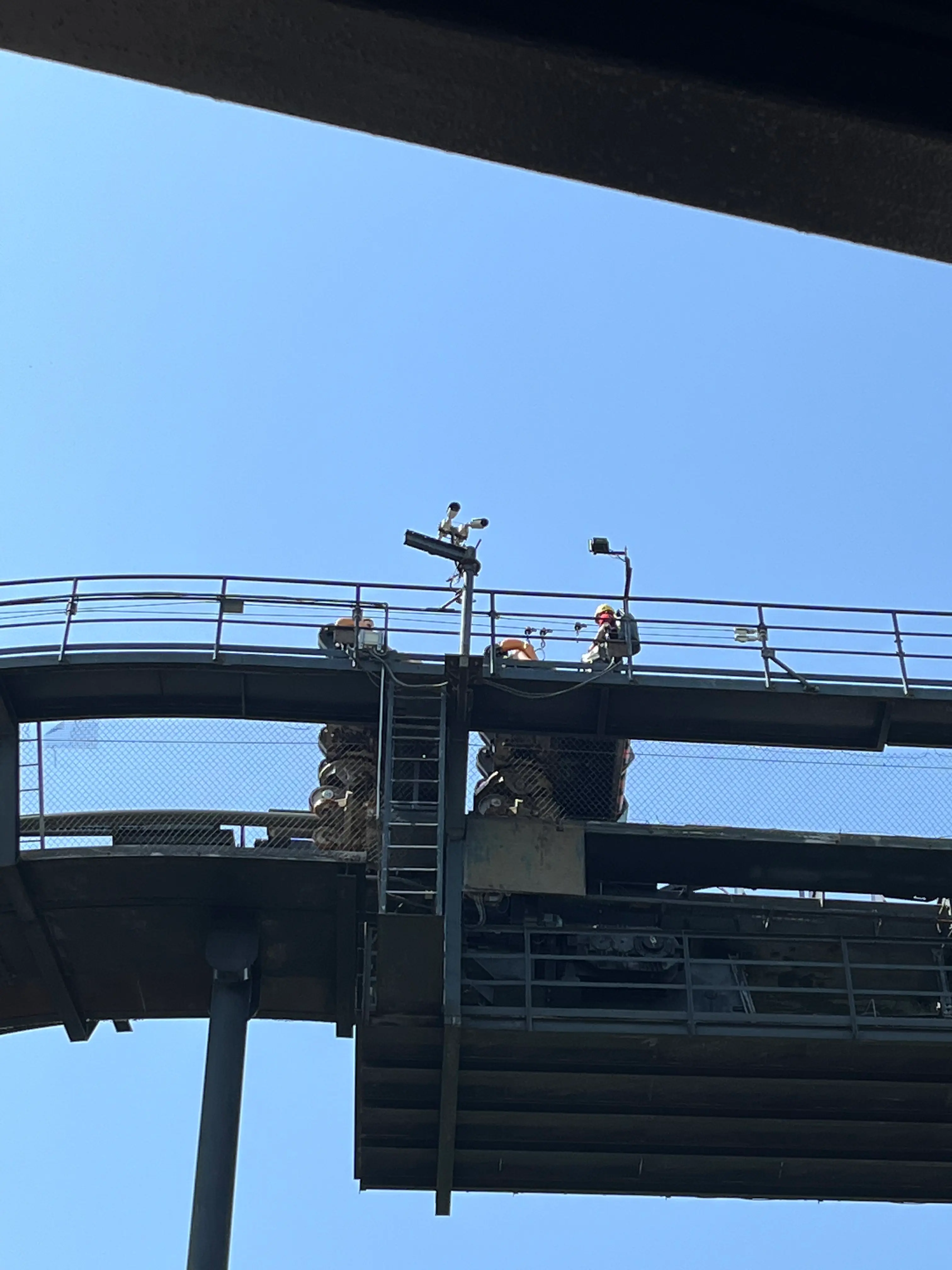 The passengers were safely escorted down.