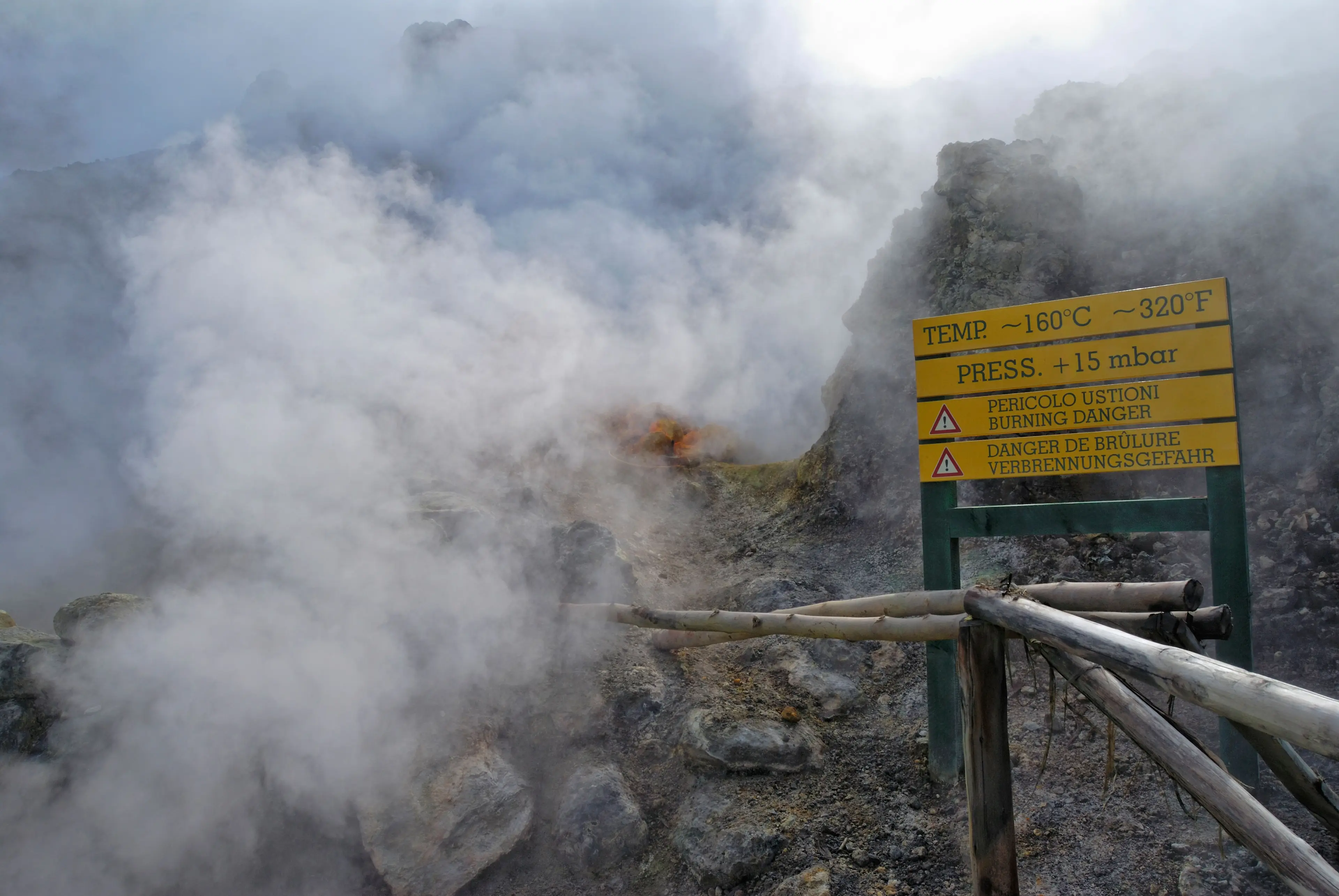 An evacuation plan is in place in case of an eruption.