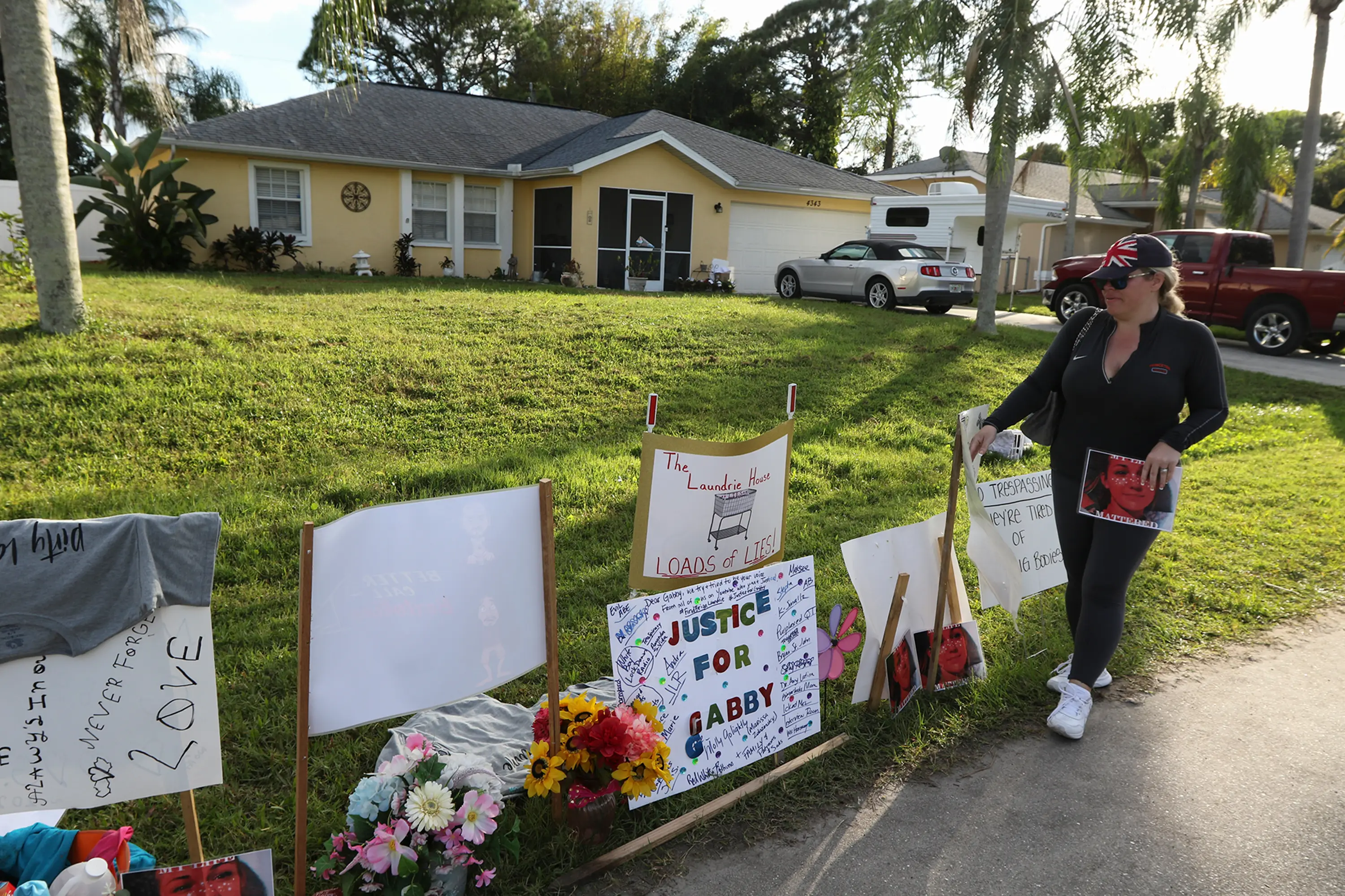 The front of Brian Laundrie's house in Florida following Gabby's disappearance (NurPhoto via Getty Images)