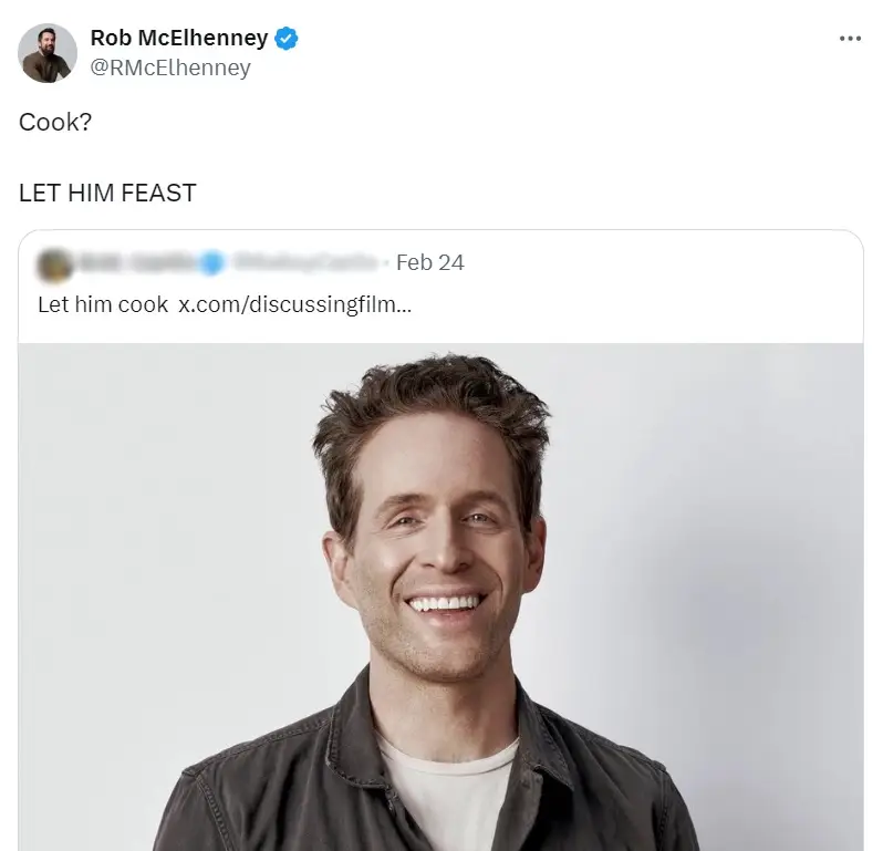 Let him feast as though he just got a reservation at Dorsia.