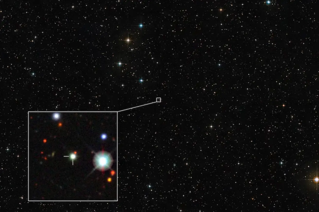 The location of the quasar.