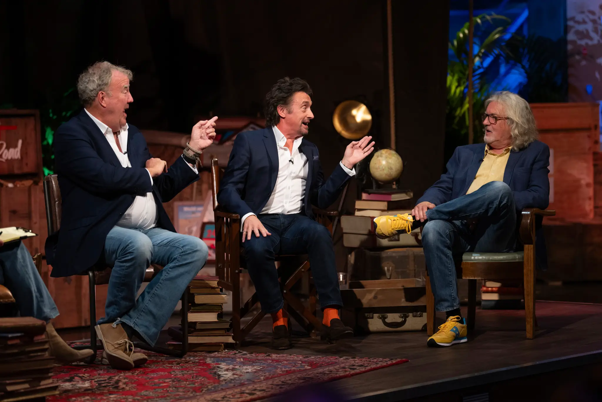 Jeremy Clarkson, James May and Richard Hammond reminiscing about their 22-year-old career together (Amazon MGM Studios)
