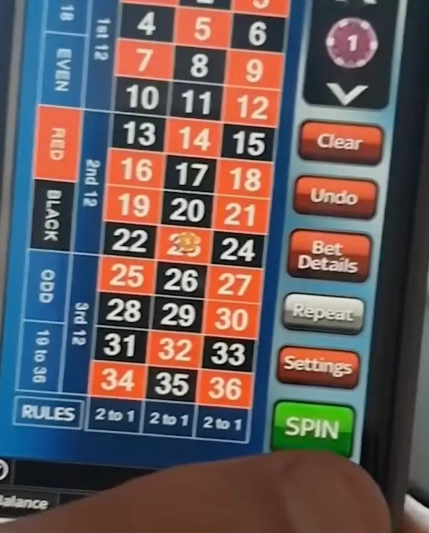 The £25 bet on number 23 ended up earning him £900.