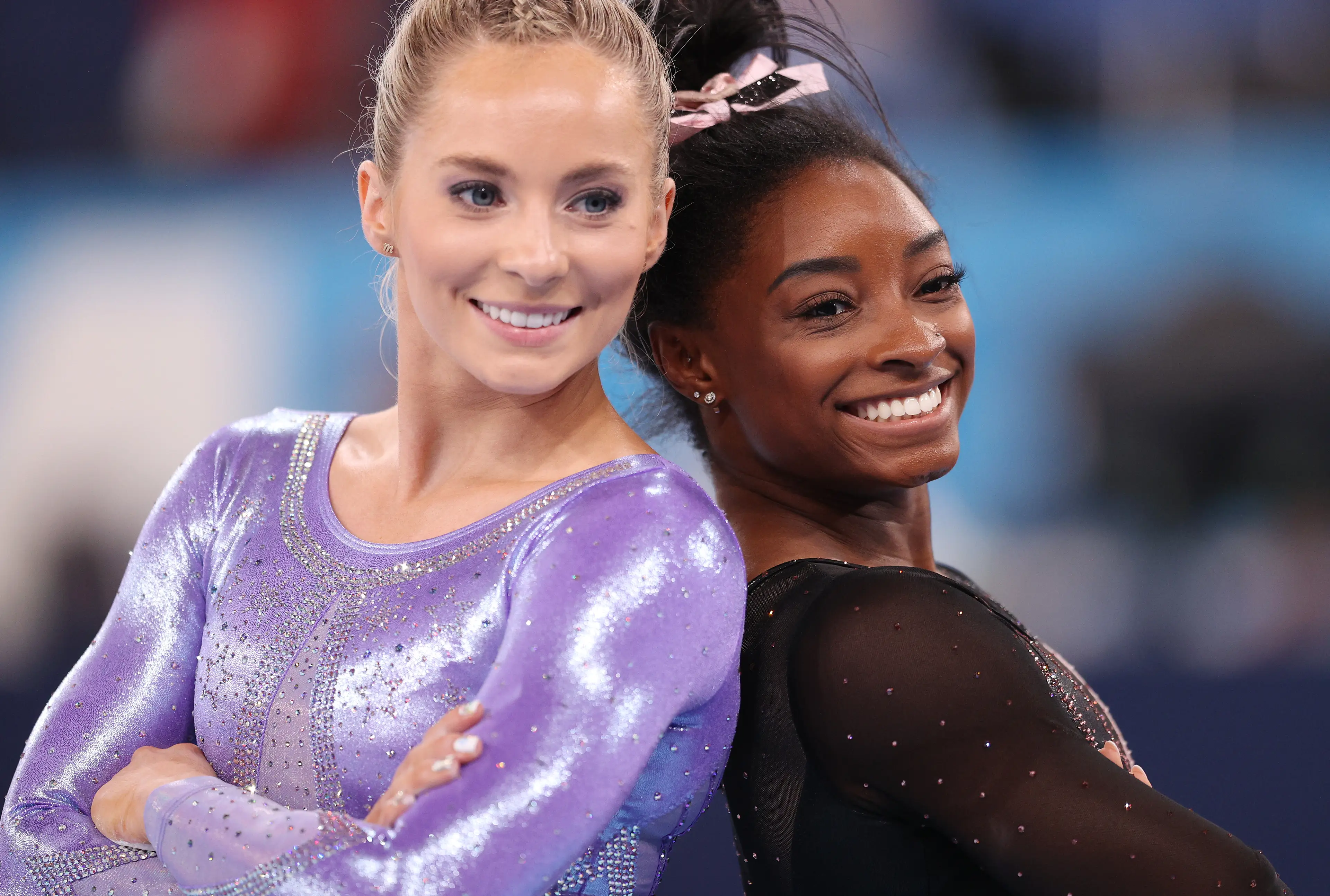 Skinner and Biles in the Tokyo Games (Patrick Smith/Getty Images)