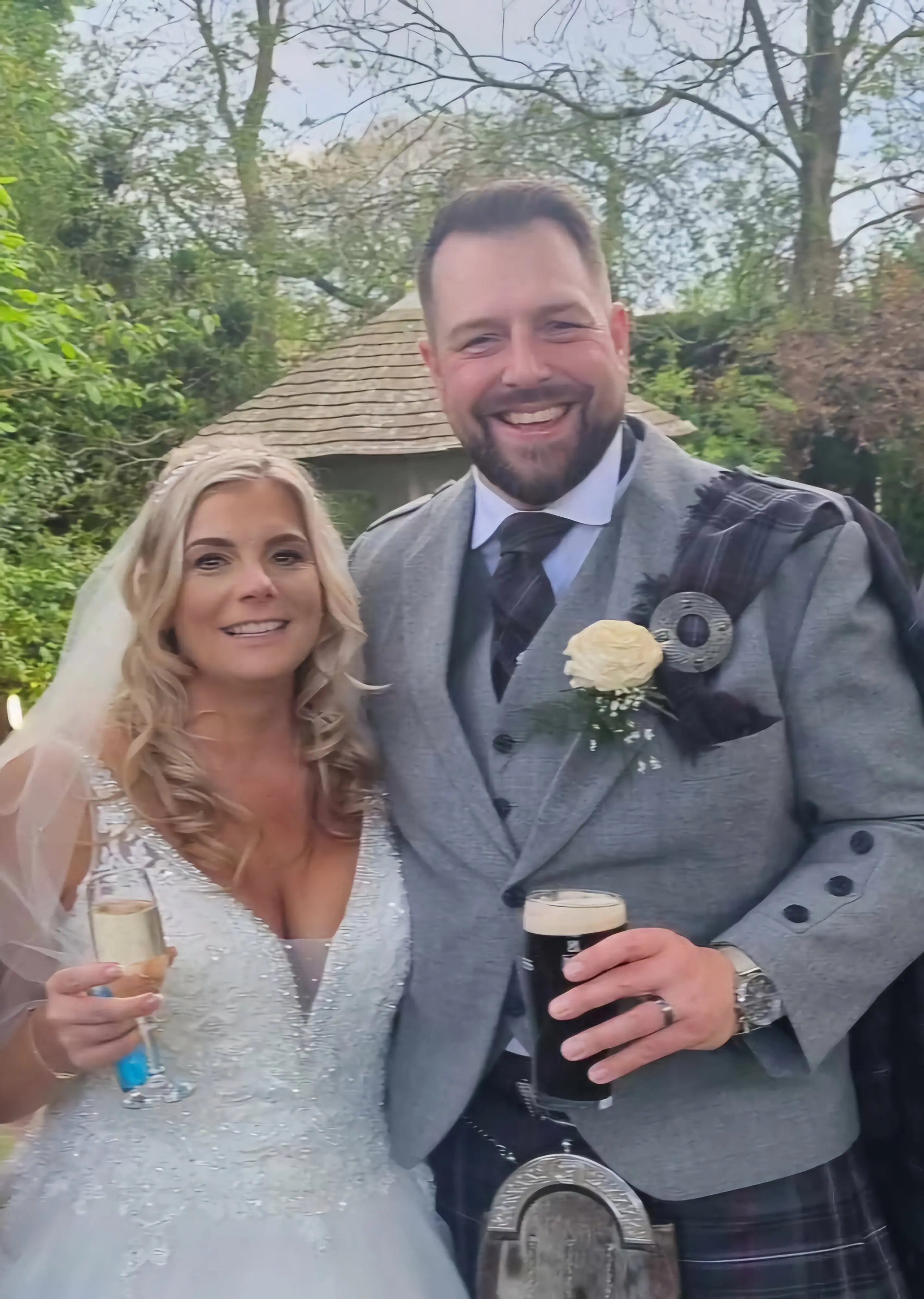 Thomas and Natasha's honeymoon turned hellish after the newlywed became unwell (SWNS)