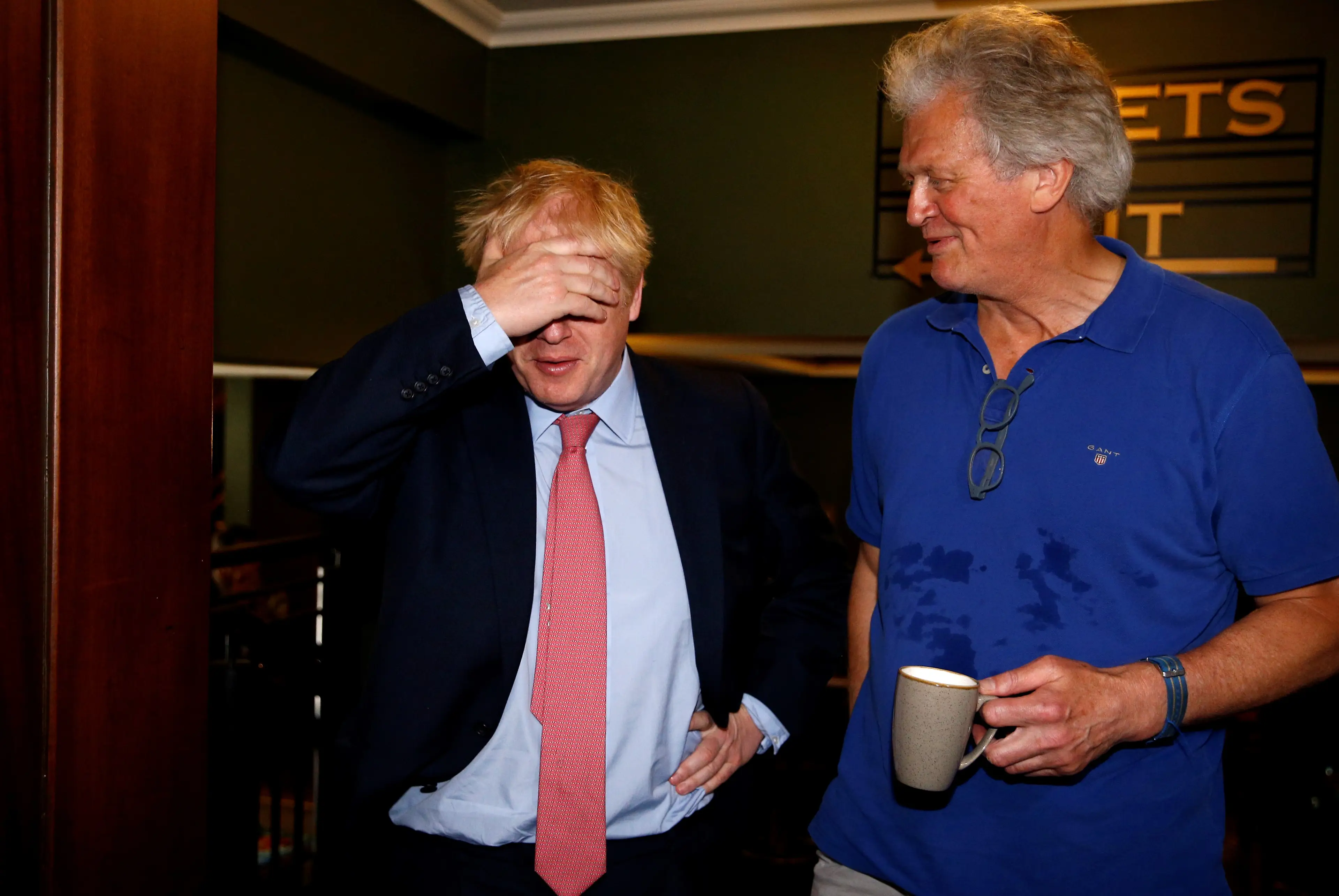 Tim Martin with one particular former UK prime minister (HENRY NICHOLLS/AFP via Getty Images)