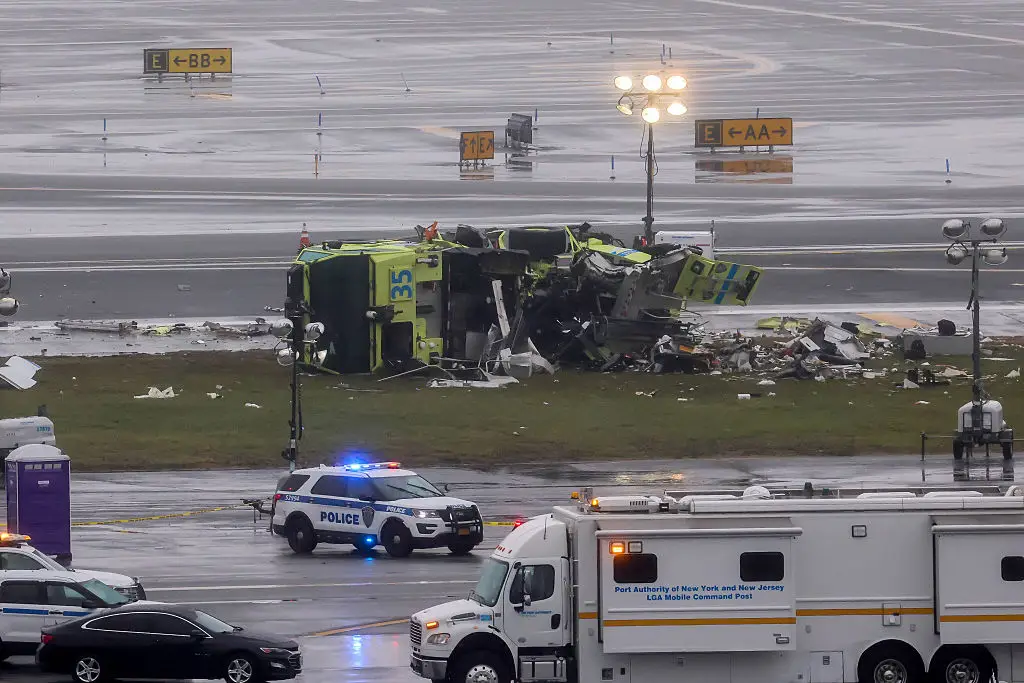 The fire truck was cleared to cross the runway where the plane was landing 20 seconds before the end of the recording  (Michael Nagle/Bloomberg via Getty Images)