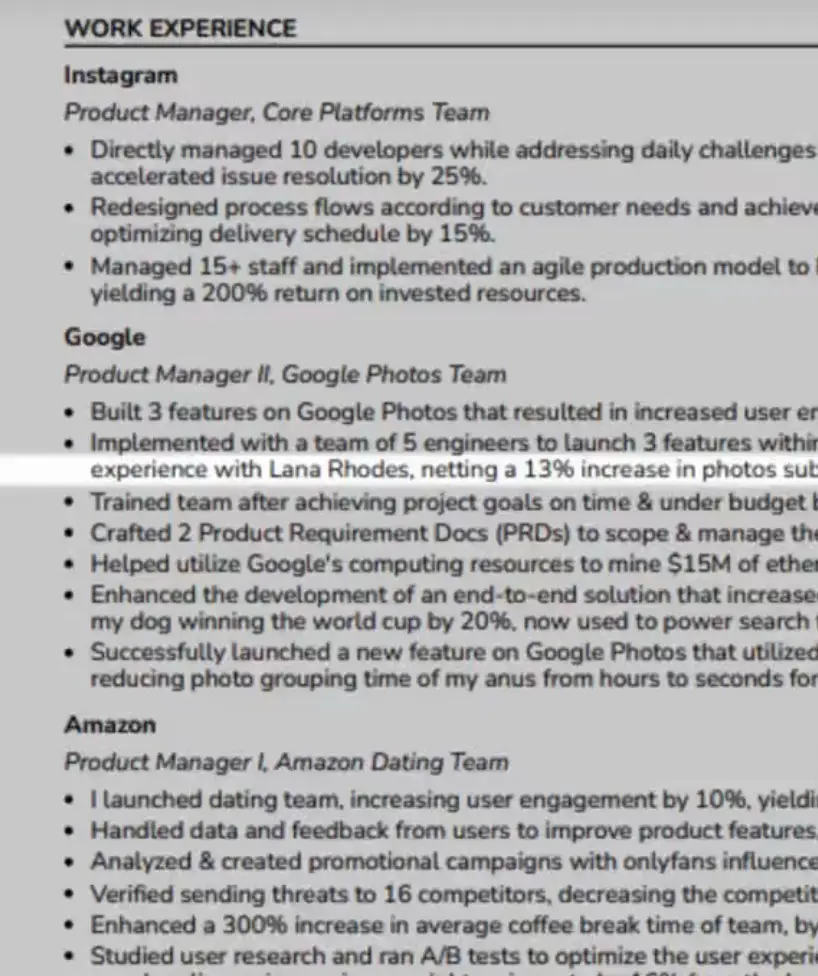 Here is a glimpse of the CV Lee claimed to have submitted (TikTok/@jerryjhlee)