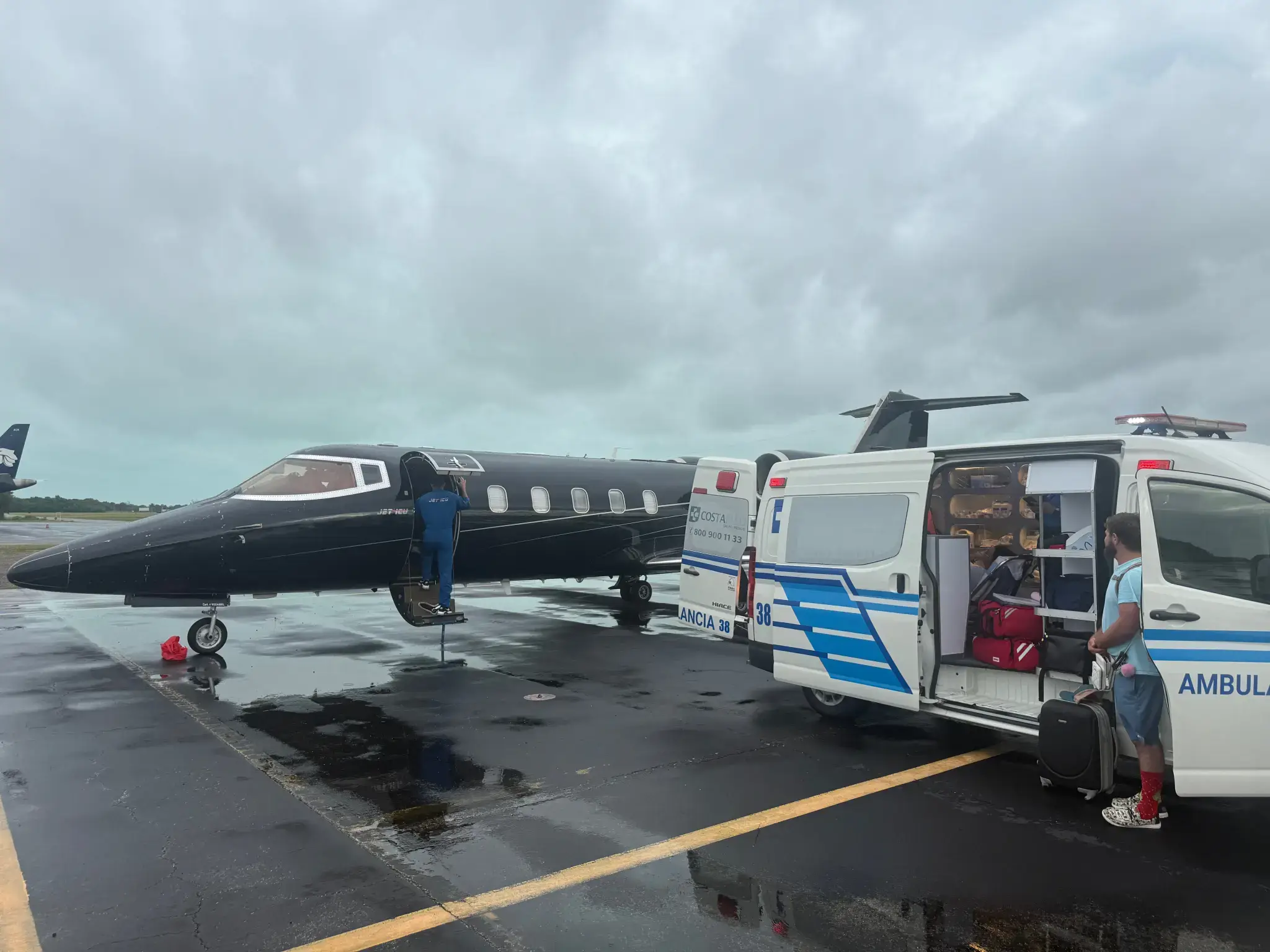 The couple forked out a hefty air evacuation bill (GoFundMe)