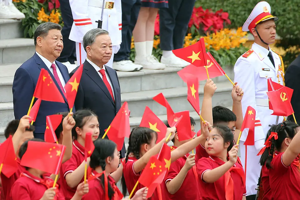 Chinese Premier Xi Jinping on a visit to Vietnam, where he said there would be 'no winners' from a trade war (LUONG THAI LINH/POOL/AFP via Getty Images)