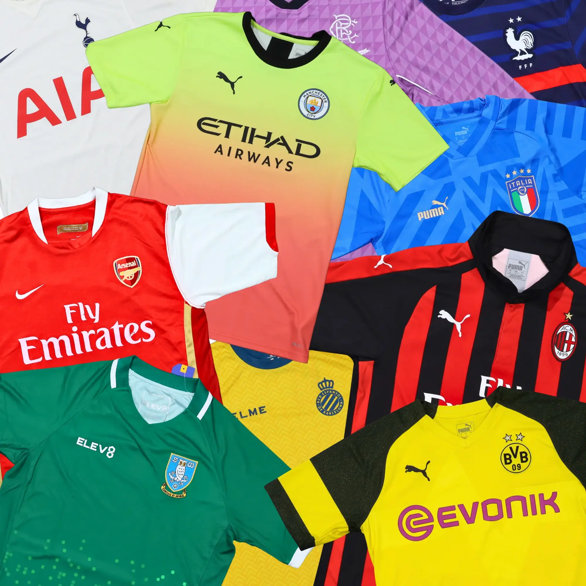 A selection of the football shirts on offer as part of the deal (Wowcher)