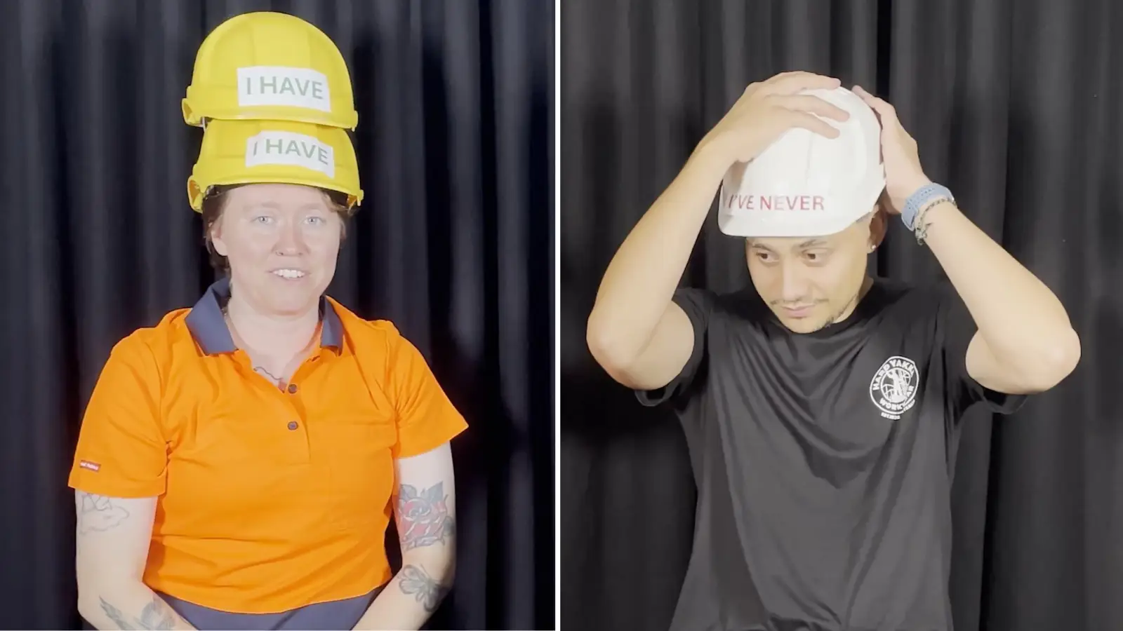 Watch us put tradies head-to-head in a tough game of ‘Never Have I Ever’