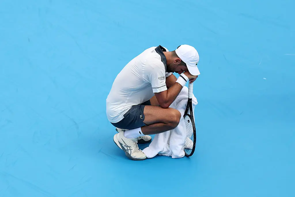 Djokovic put his performance down to a 'health issue' (Emilee Chinn/Getty Images)