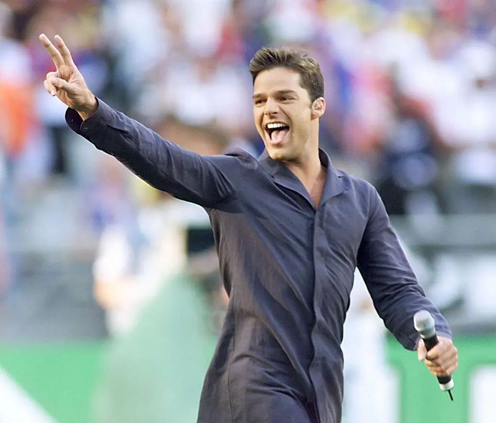 Ricky Martin performing at the 1998 World Cup (GABRIEL BOUYS / AFP via Getty Images)