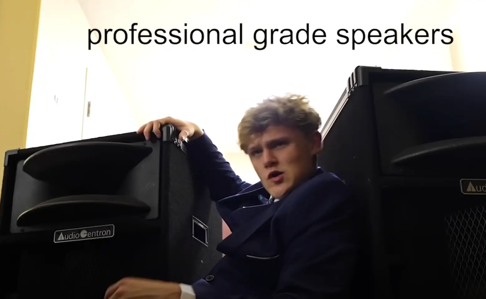 He managed to secure some speakers (YouTube/Ryan Trahan)