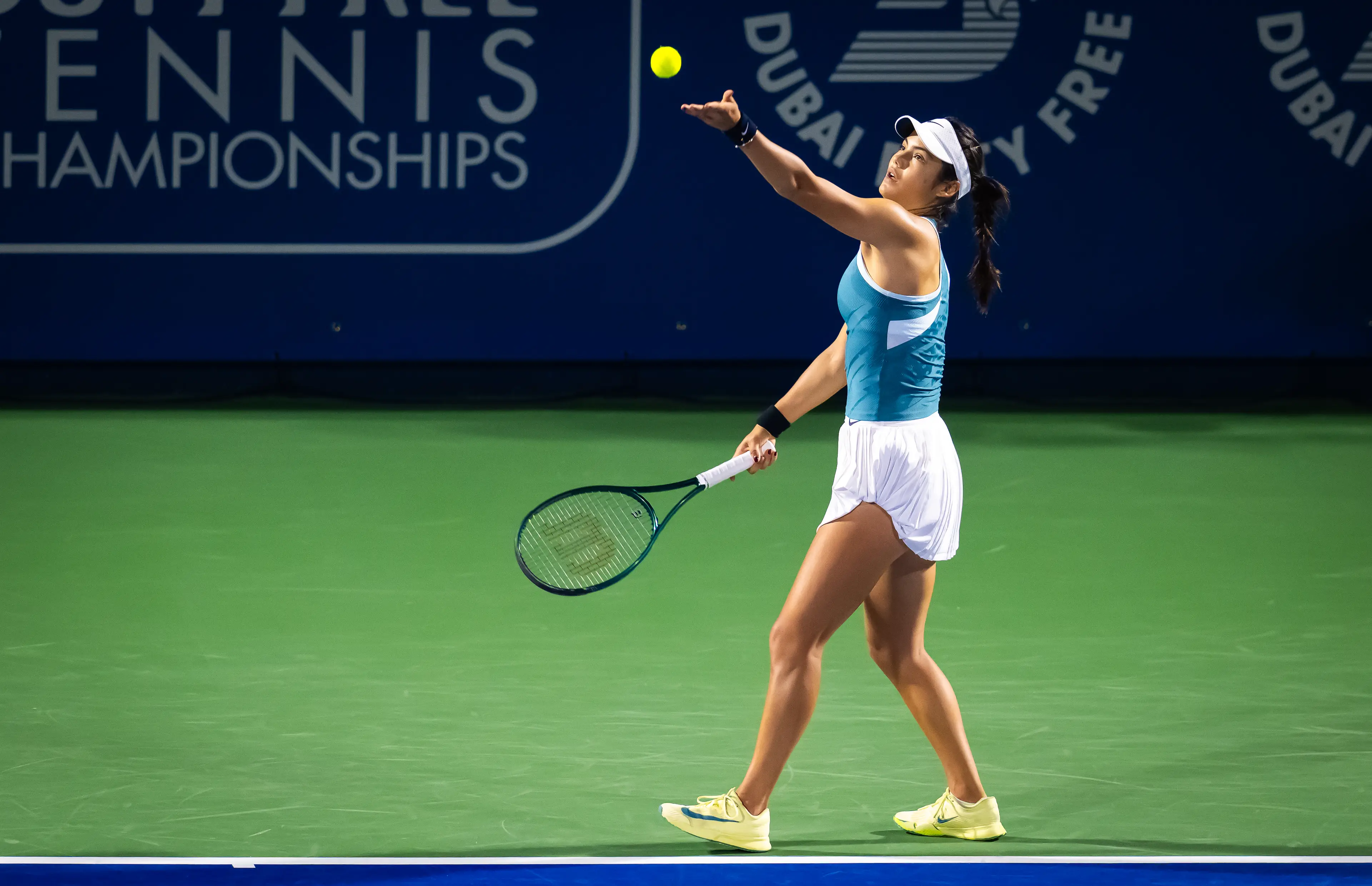 Emma Raducanu was competing at the Dubai Tennis Championships earlier this week when she was approached by a man displaying 'fixated behaviour' (Robert Prange/Getty Images)