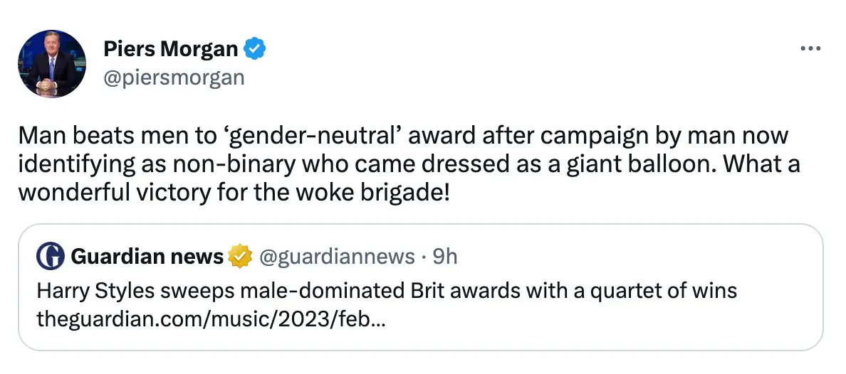 Morgan made his feelings known on Twitter.