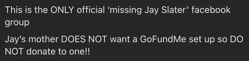 The description on the Facebook group set up for the teen. (Facebook/Jay Slater Missing)