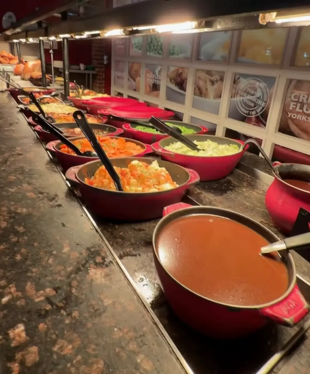 Customers take what they like from the carvery, but chefs dish up the meat (Instagram/@tobycarvery)
